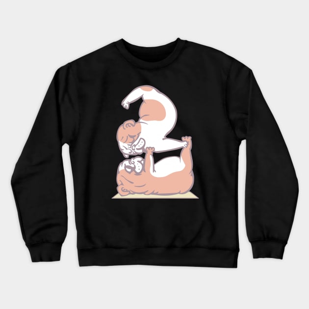 Acroyoga English Bulldog Crewneck Sweatshirt by huebucket